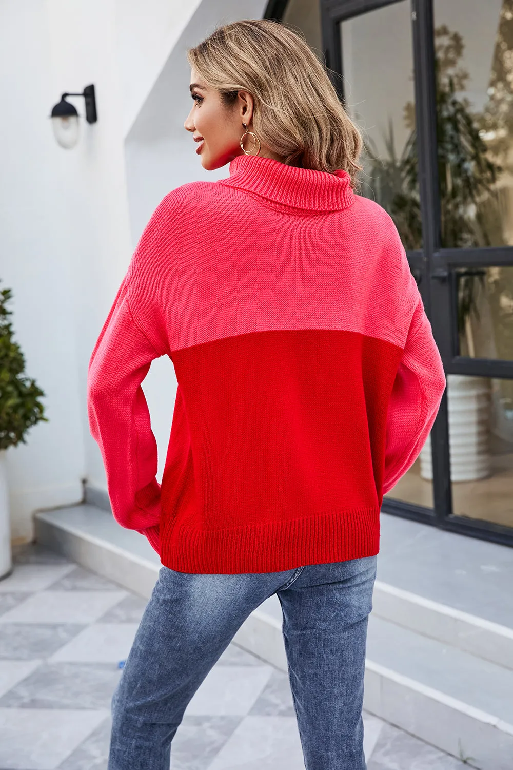 Women's Turtleneck Loose Pullover Sweater sold by Zapaka product image thumbnail 5