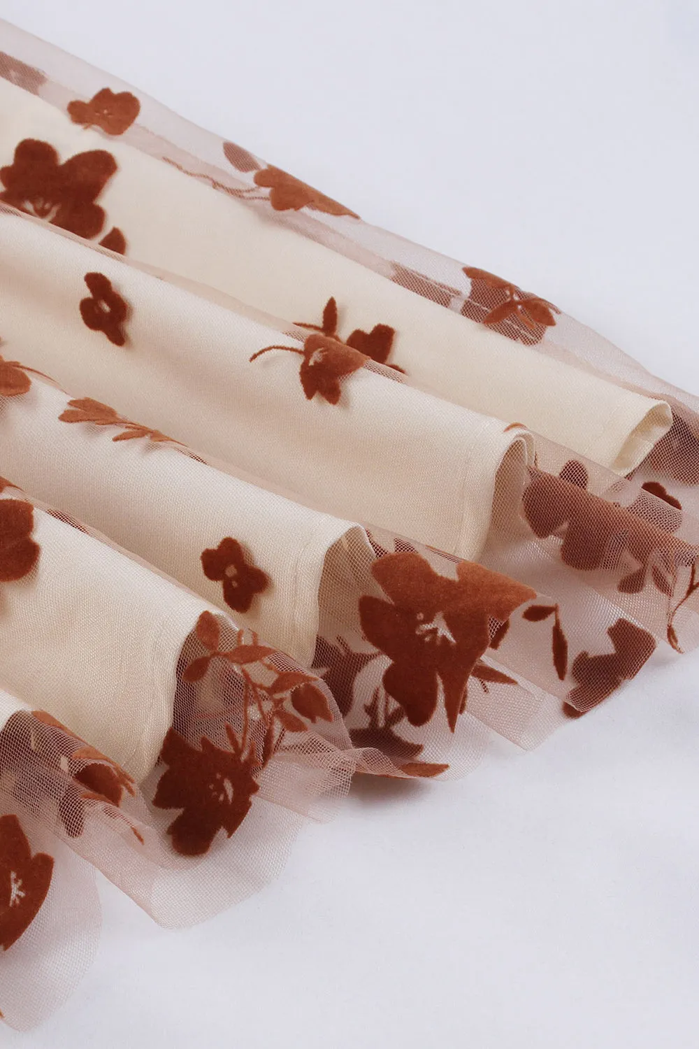 A Line V Neck Apricot Vintage Dress with Appliques sold by Zapaka product image thumbnail 4