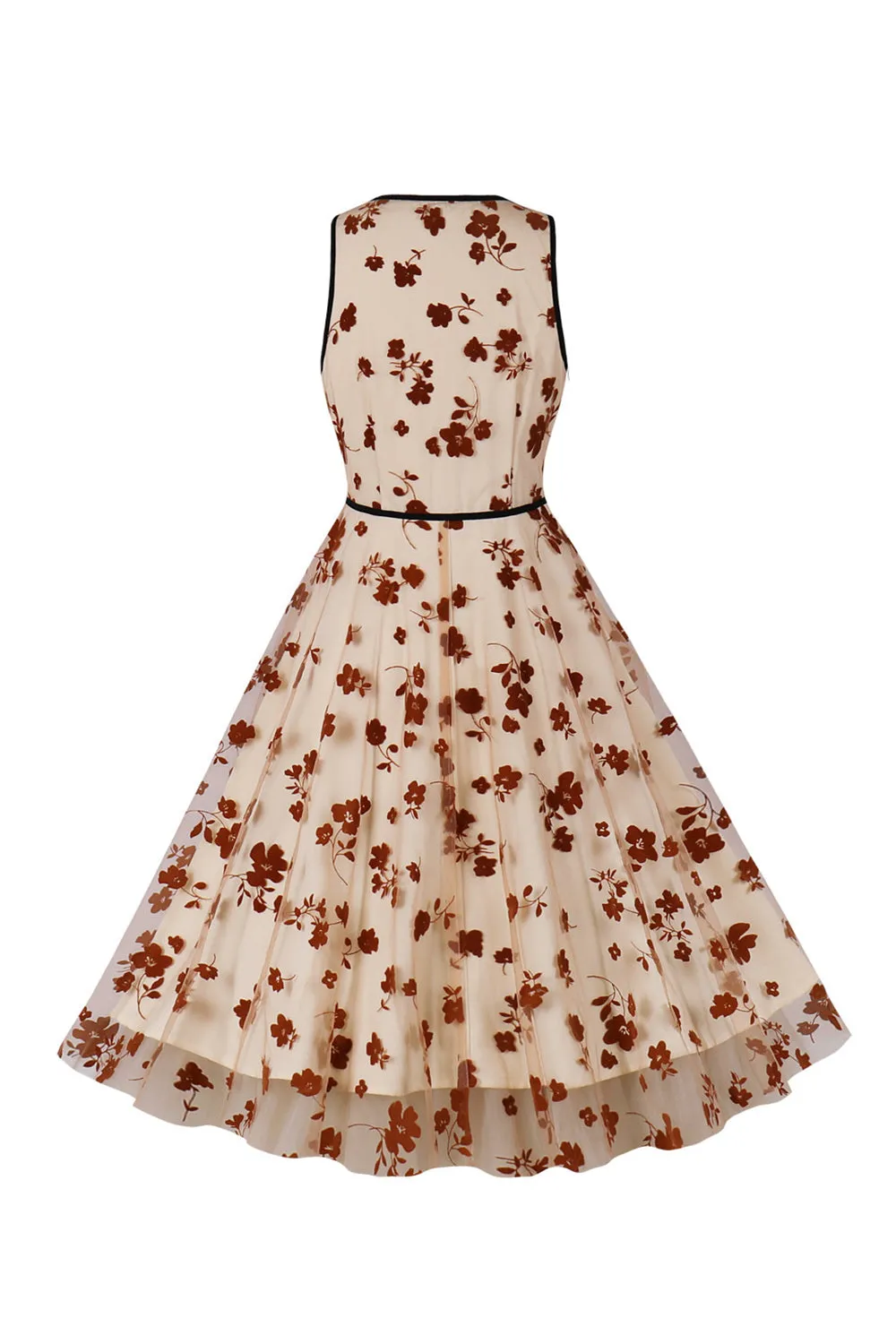 A Line V Neck Apricot Vintage Dress with Appliques sold by Zapaka product image thumbnail 2