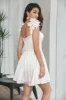 White A-Line Corset Short Simple Graduation Dress with Ruffles sold by Zapaka