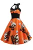 Orange Halter Halloween Vintage Dress sold by Zapaka