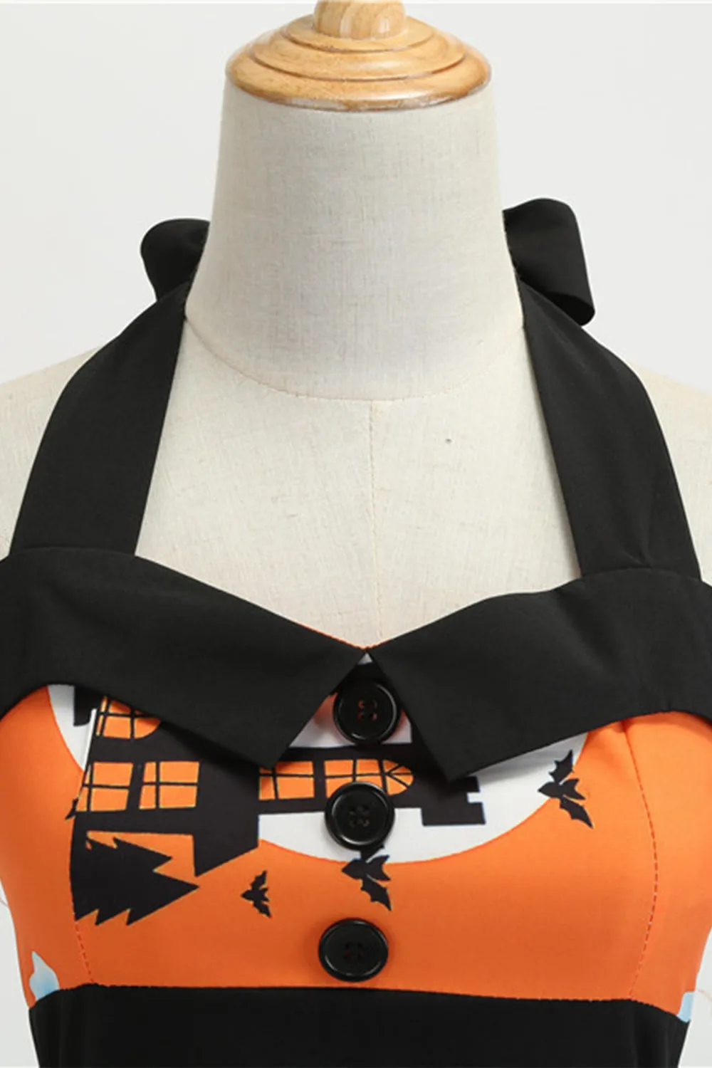 Orange Halter Halloween Vintage Dress sold by Zapaka product image thumbnail 4