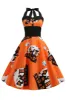 Orange Halter Halloween Vintage Dress sold by Zapaka