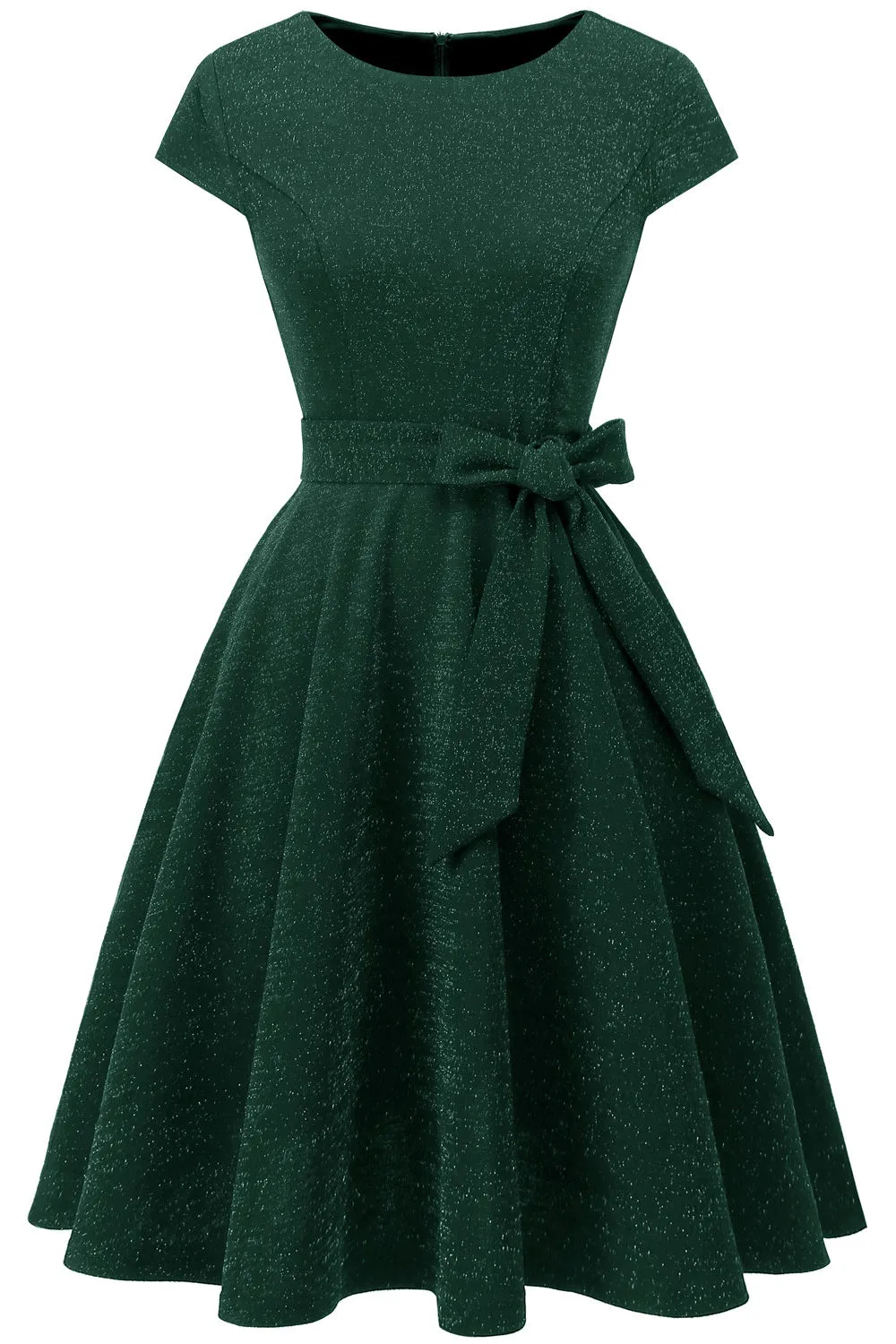 Dark Green Vintage 1950s Dress with Sash sold by Zapaka