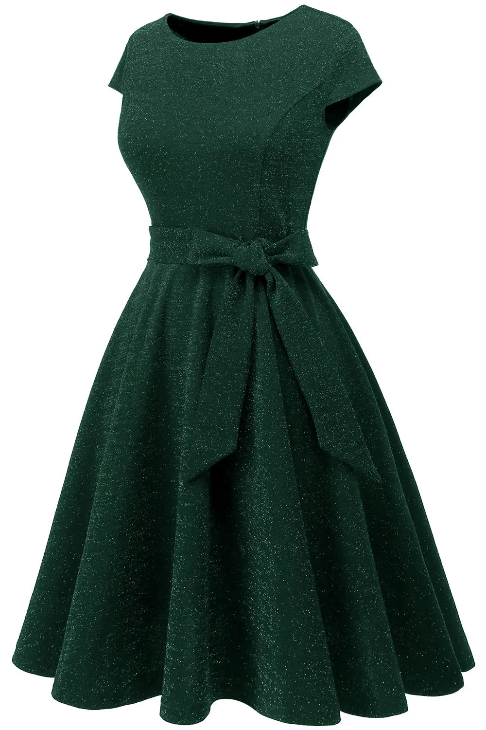 Dark Green Vintage 1950s Dress with Sash sold by Zapaka product image thumbnail 5
