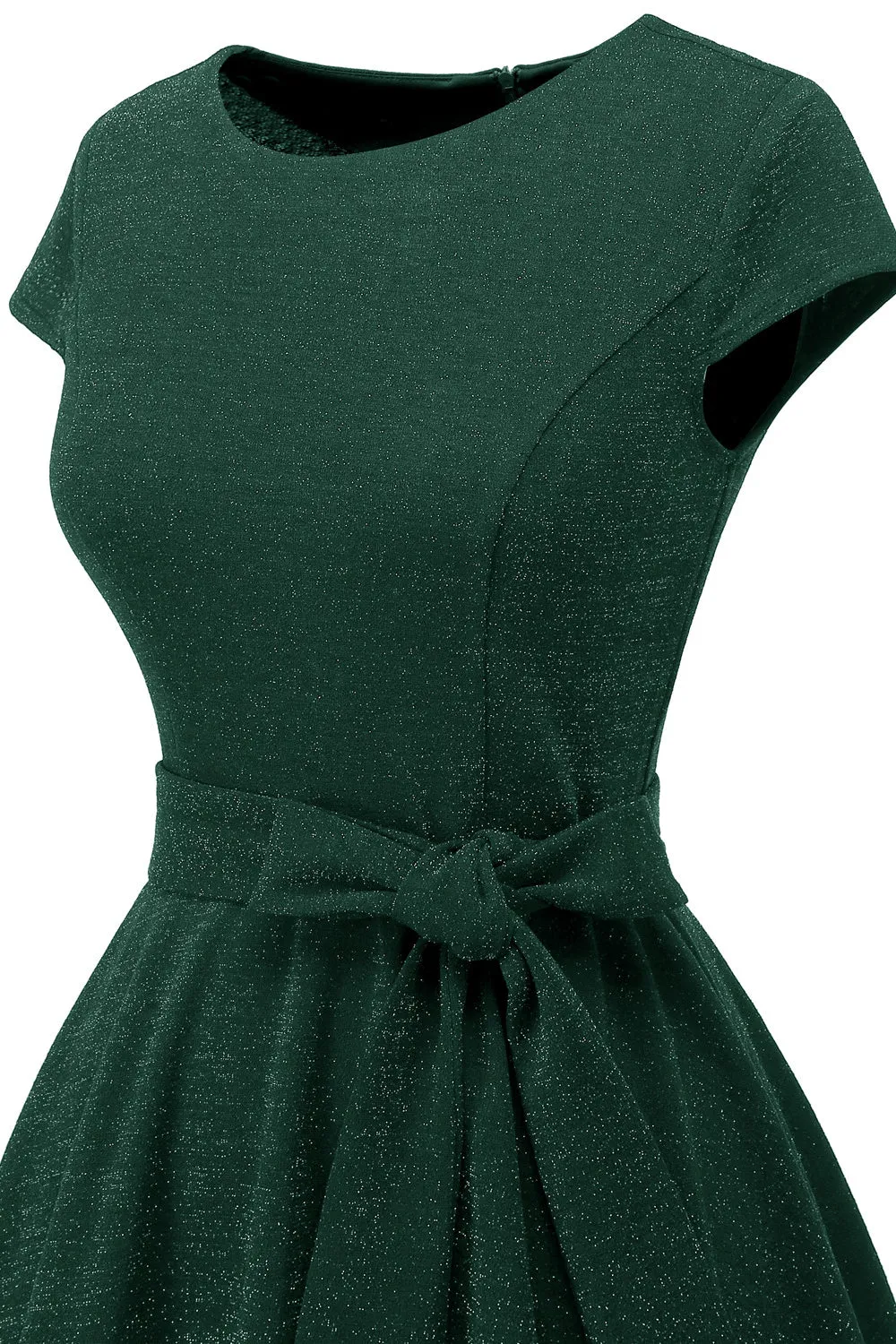 Dark Green Vintage 1950s Dress with Sash sold by Zapaka product image thumbnail 4