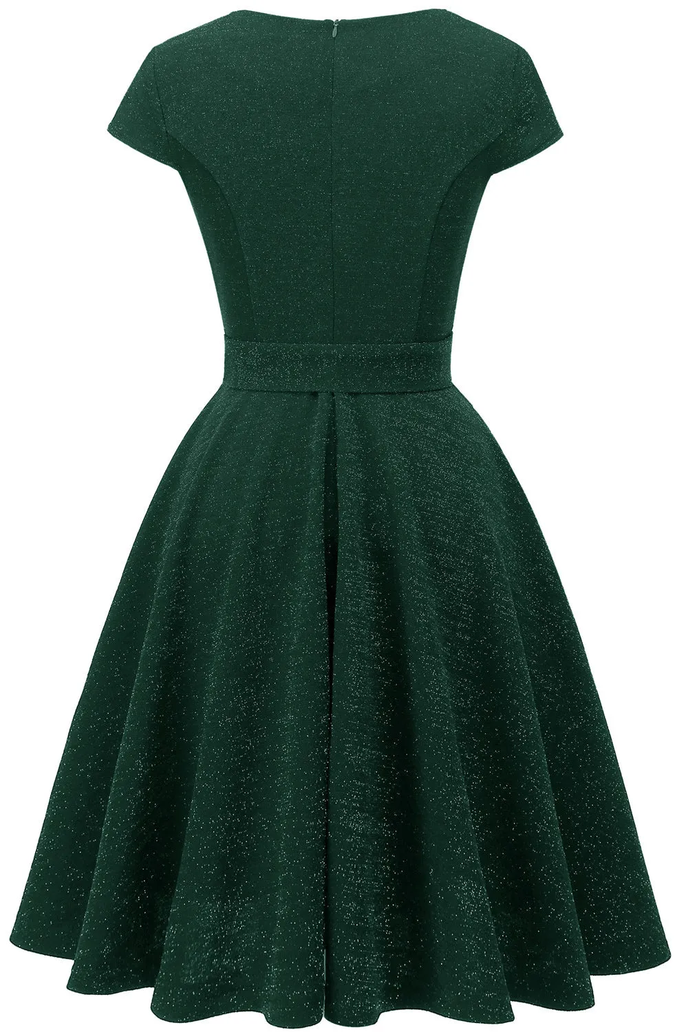 Dark Green Vintage 1950s Dress with Sash sold by Zapaka product image thumbnail 2