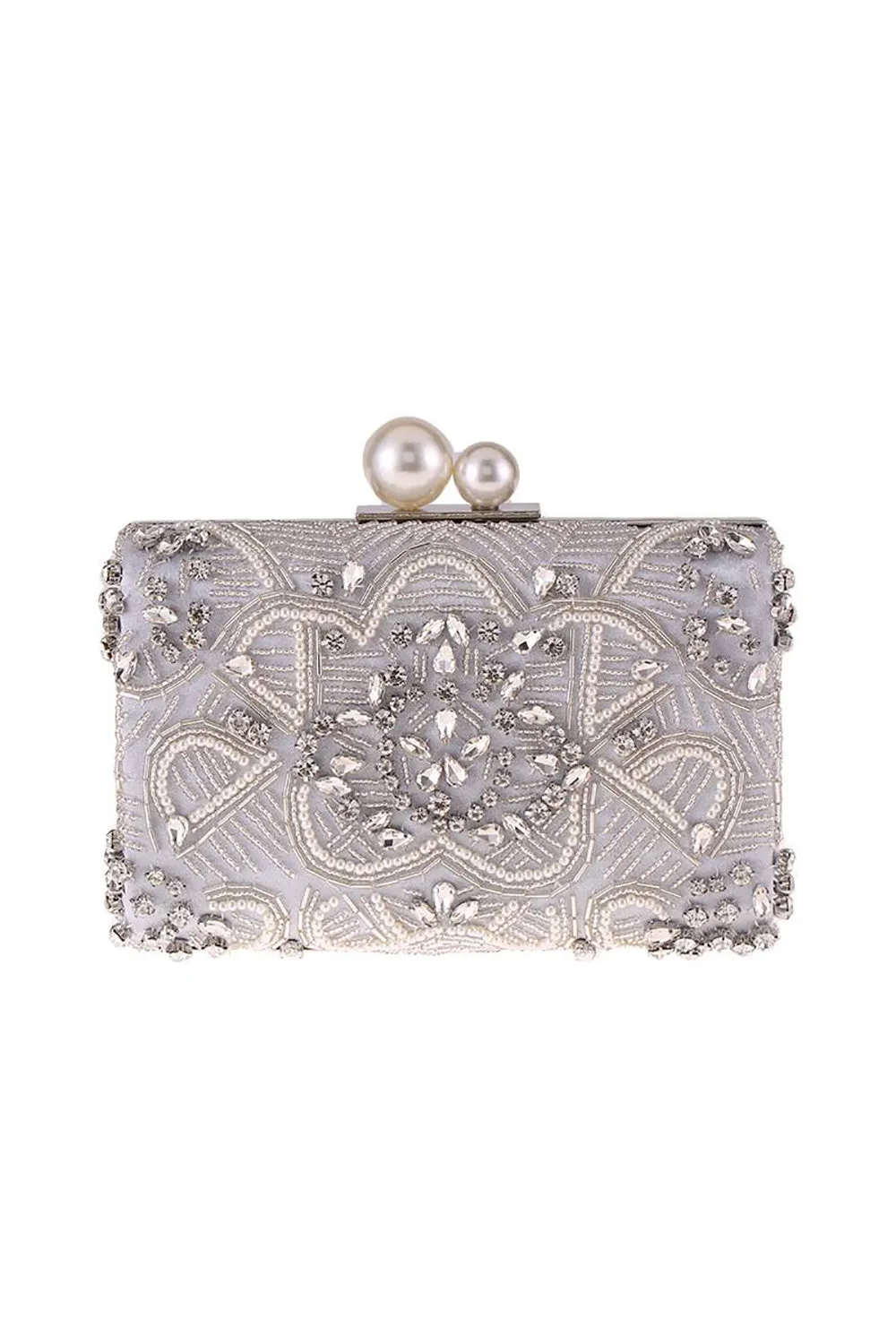 Grey Glitter Rhinestone Evening Clutch Bag sold by Zapaka product image thumbnail 2