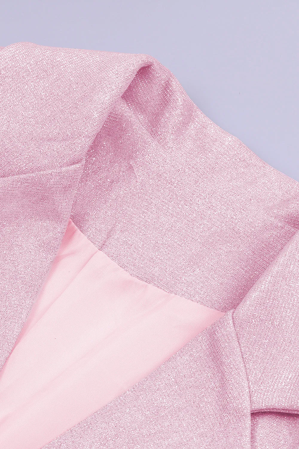 Glitter Pink Notched Lapel Women Blazer sold by Zapaka product image thumbnail 4