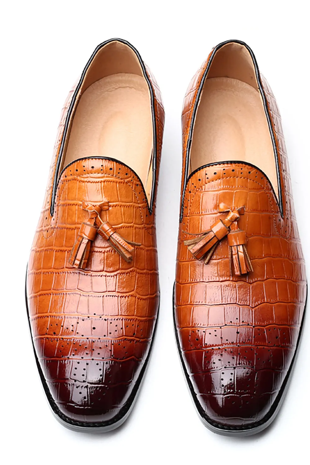 Black Slip-On Fringe Men's Party Shoes sold by Zapaka product image thumbnail 4