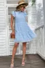 Blue Loose Jacquard Summer Dress sold by Zapaka