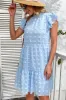 Blue Loose Jacquard Summer Dress sold by Zapaka
