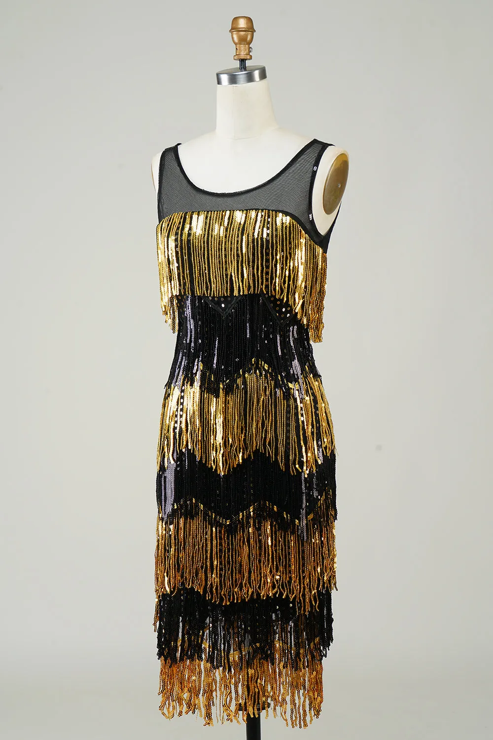 Golden Fringes Flapper Dress with Sequins sold by Zapaka product image thumbnail 3