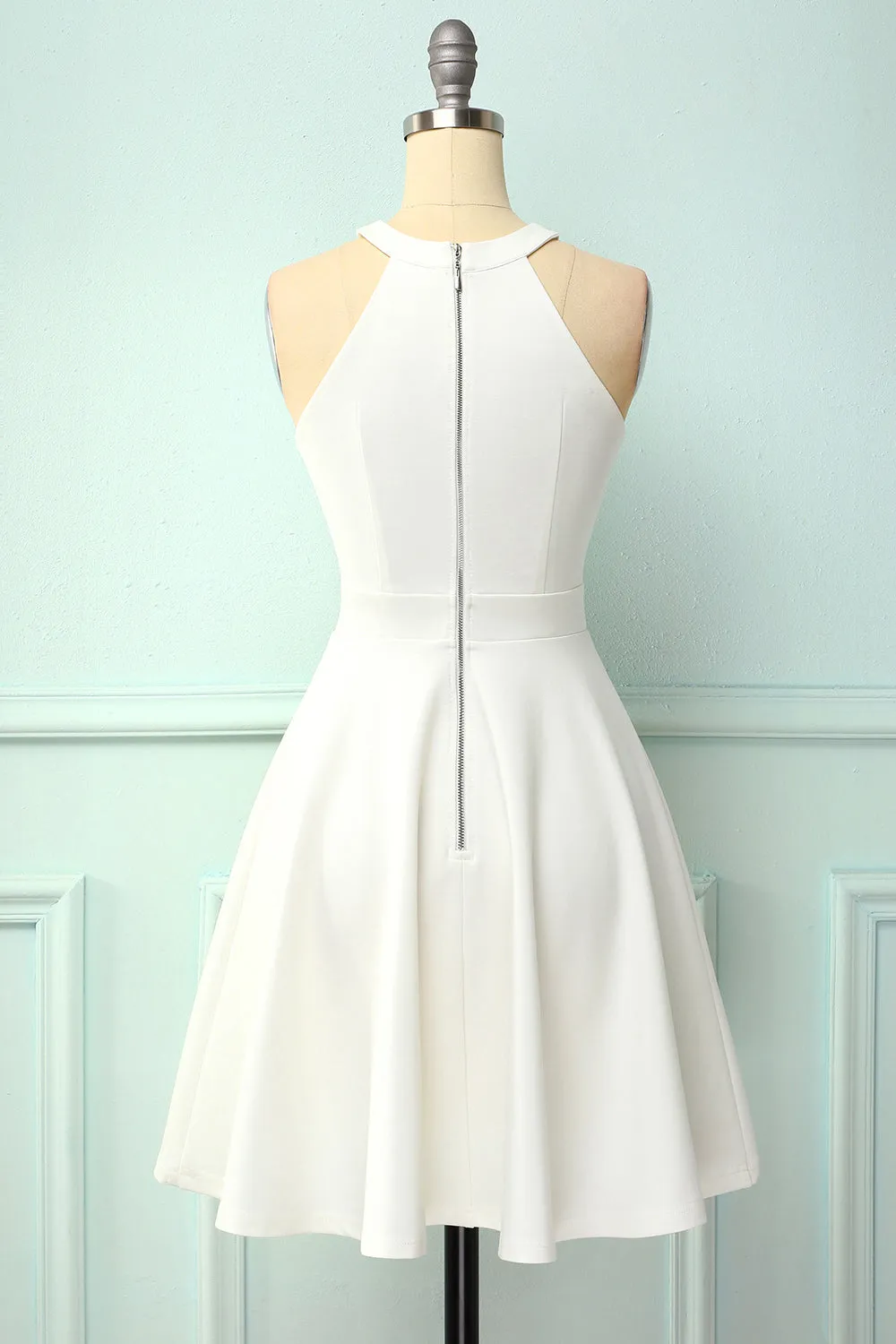 White Hollow Skater Dress sold by Zapaka product image thumbnail 2