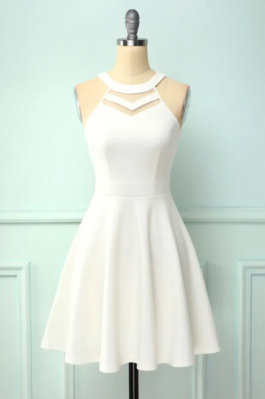White Hollow Skater Dress sold by Zapaka
