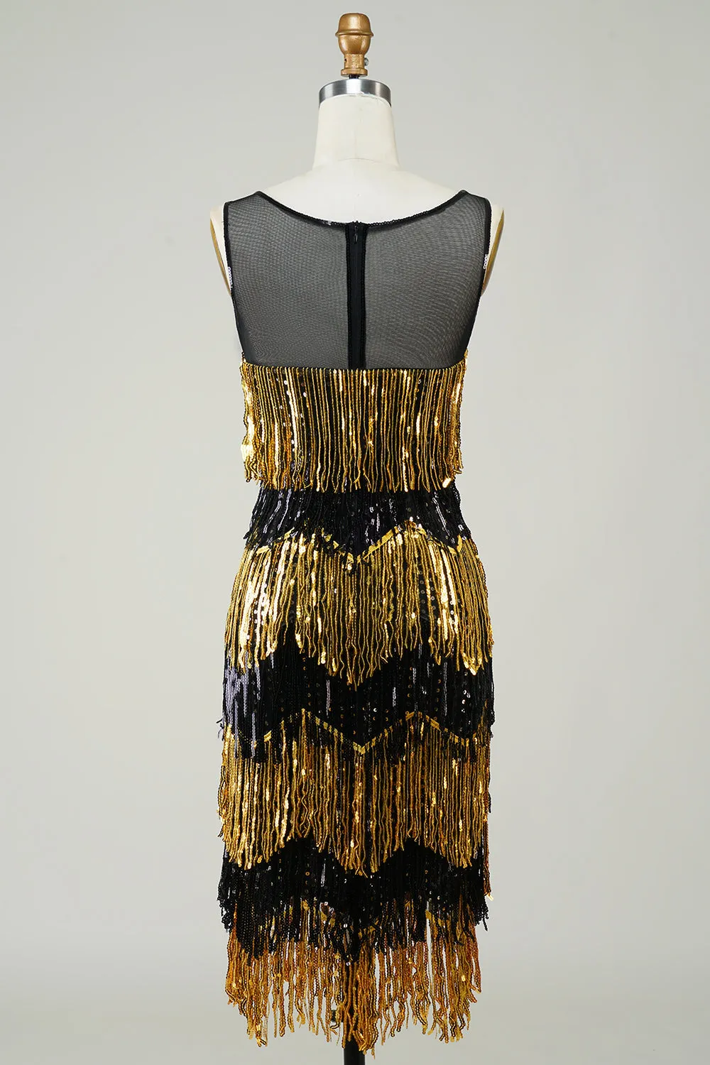 Golden Fringes Flapper Dress with Sequins sold by Zapaka product image thumbnail 2