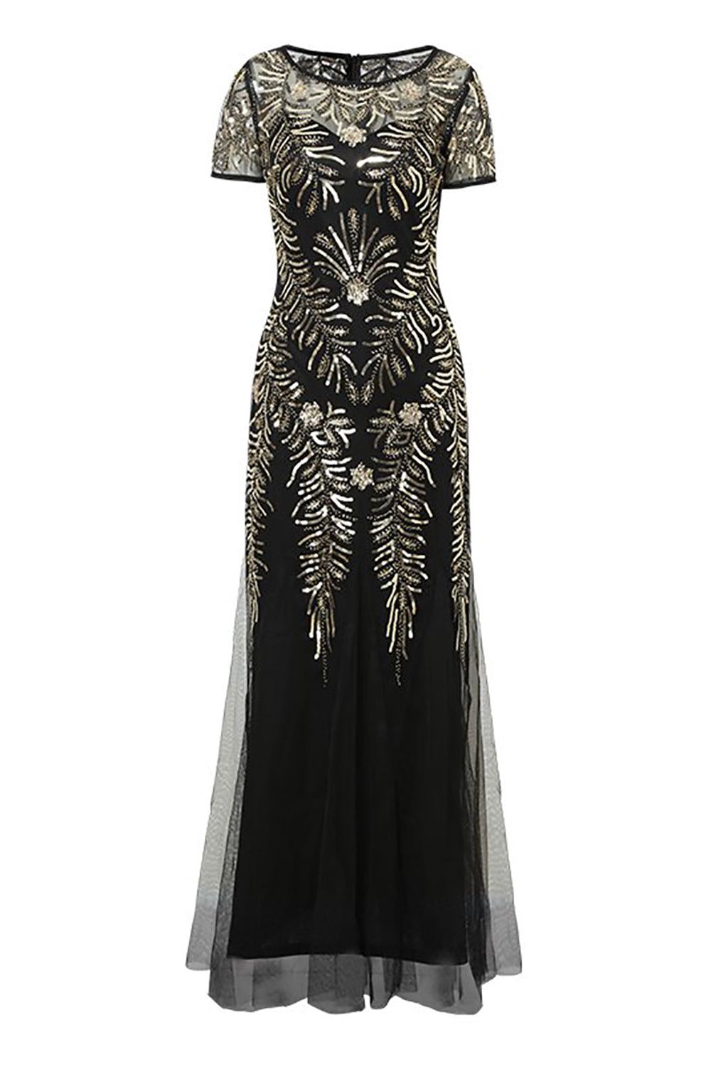 Sequins Long 1920s Dress With Short Sleeves sold by Zapaka product image thumbnail 2