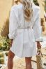 White Button Down Long Sleeve Casual Shirt sold by Zapaka