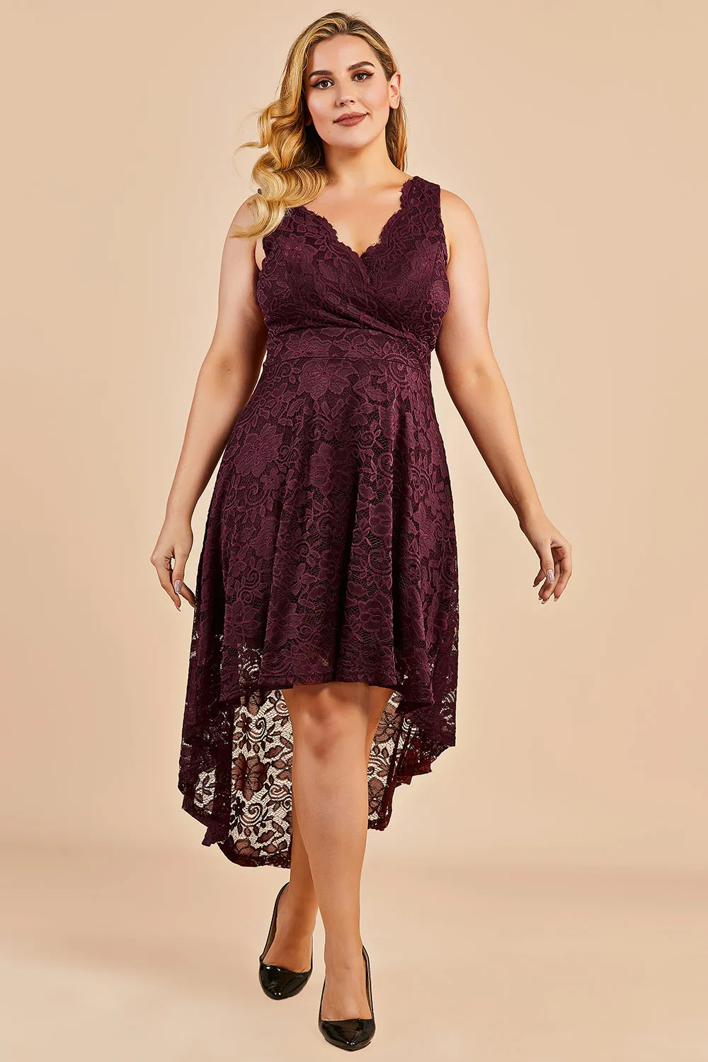 High Low Lace Plus Size Dress sold by Zapaka