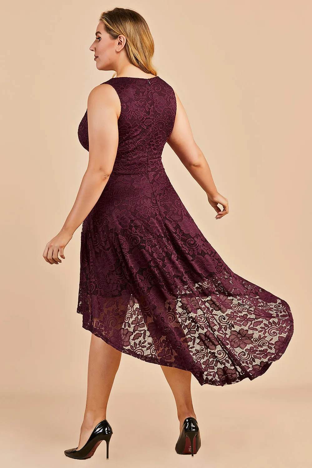 High Low Lace Plus Size Dress sold by Zapaka product image thumbnail 2