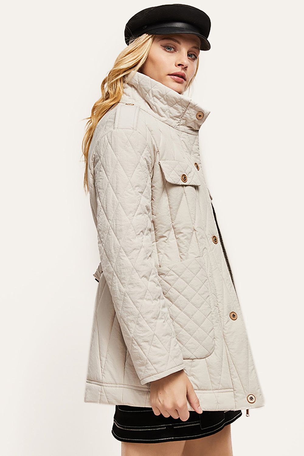 Slim Mid-Length Casual Down Quilted Coat sold by Zapaka product image thumbnail 4