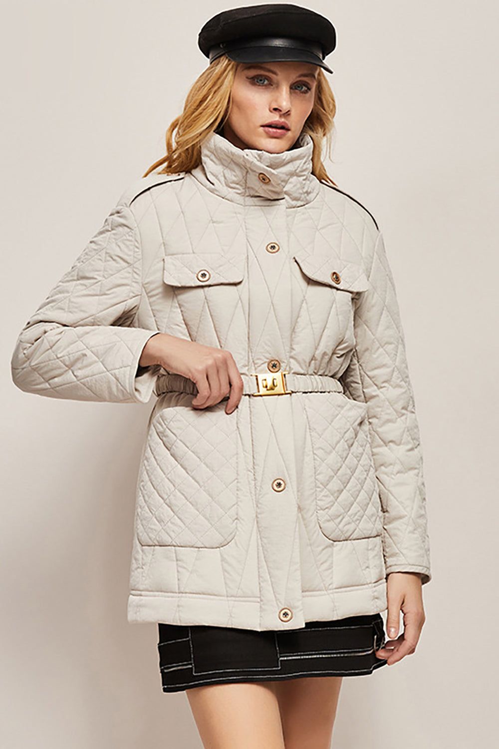 Slim Mid-Length Casual Down Quilted Coat sold by Zapaka