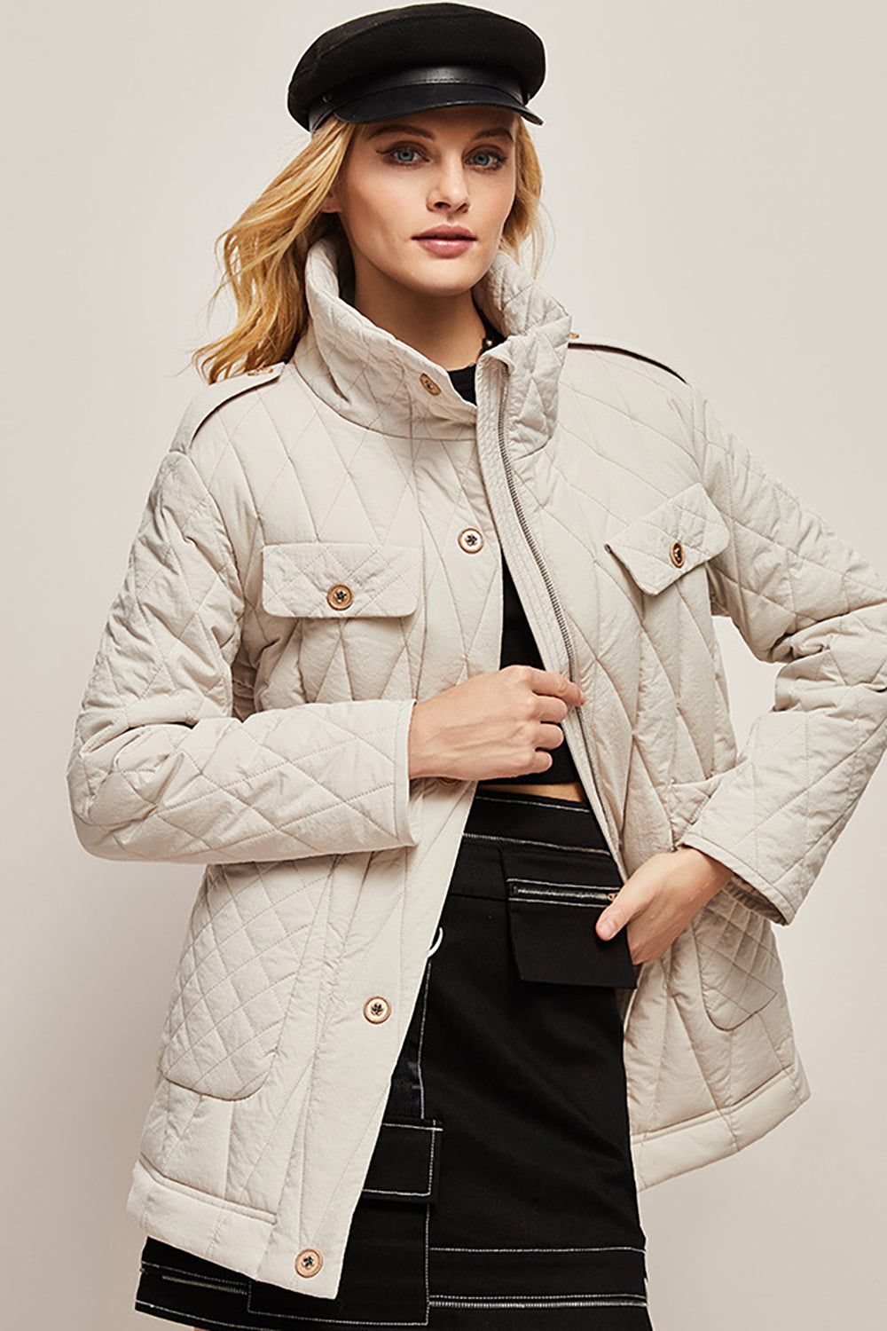 Slim Mid-Length Casual Down Quilted Coat sold by Zapaka product image thumbnail 3