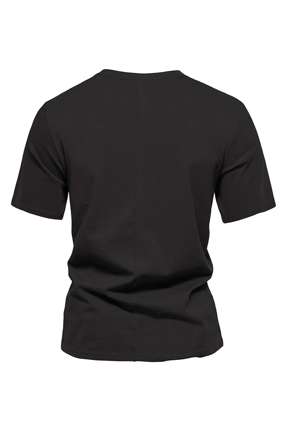 Black Short Sleeves Crewneck Cotton Men's Shirt sold by Zapaka product image thumbnail 2
