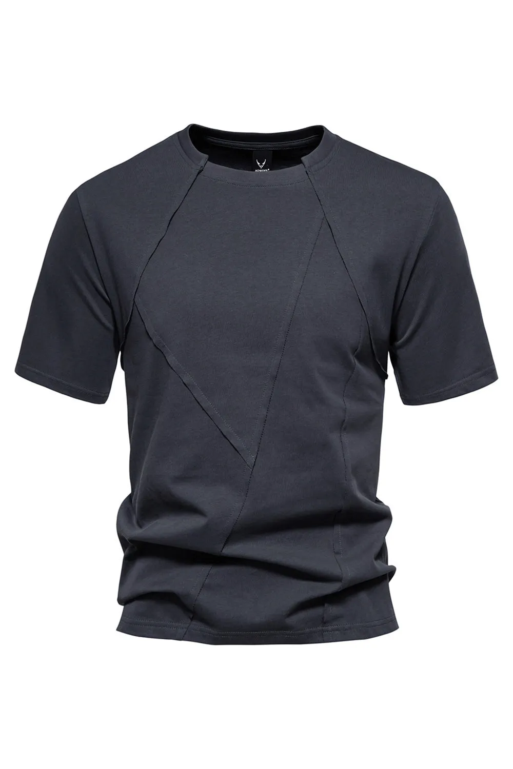 Black Short Sleeves Crewneck Cotton Men's Shirt sold by Zapaka product image thumbnail 4