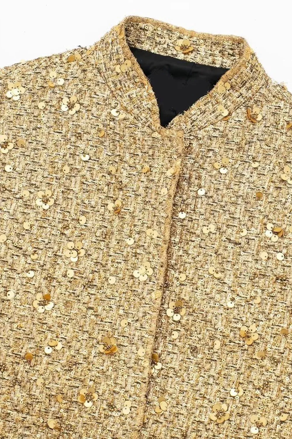 Stylish Golden Sequin Jacket With Pockets sold by Zapaka product image thumbnail 4