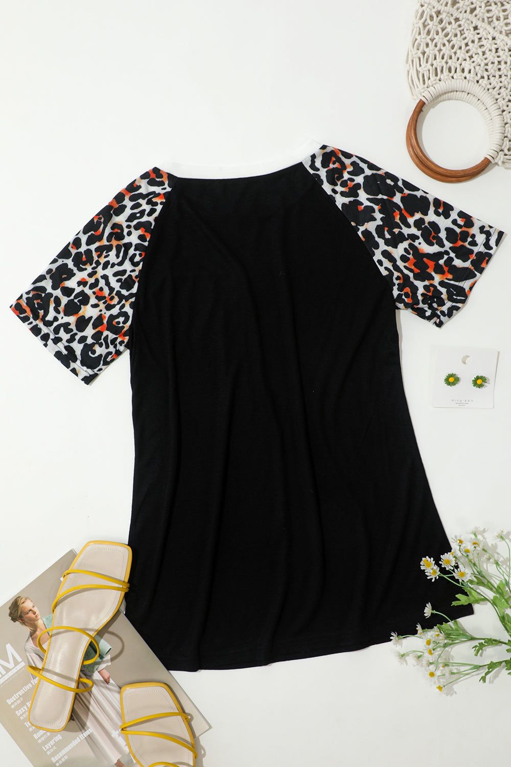 Round Neck Leopard Print T-Shirt sold by Zapaka product image thumbnail 2