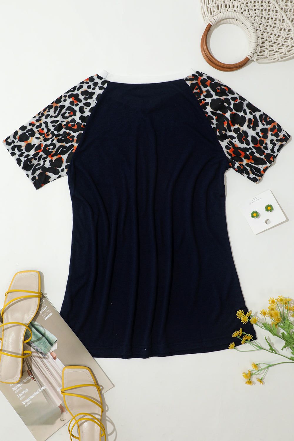 Round Neck Leopard Print T-Shirt sold by Zapaka product image thumbnail 4