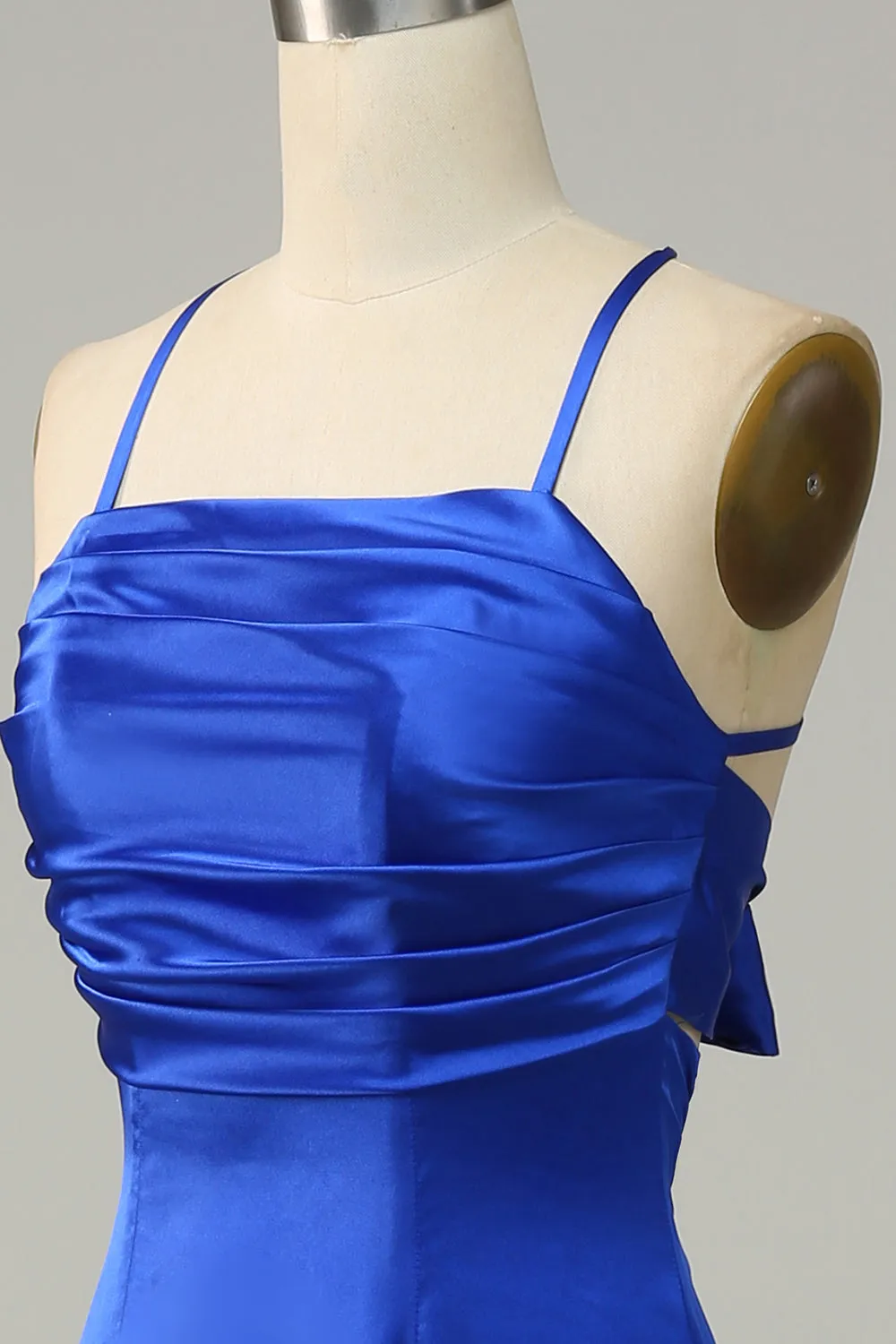 Royal Blue Halter A Line Long Bridesmaid Dress sold by Zapaka product image thumbnail 5