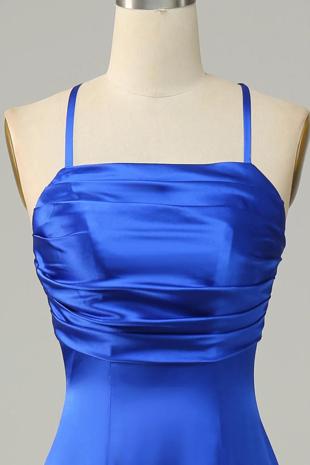 Royal Blue Halter A Line Long Bridesmaid Dress sold by Zapaka product image thumbnail 4