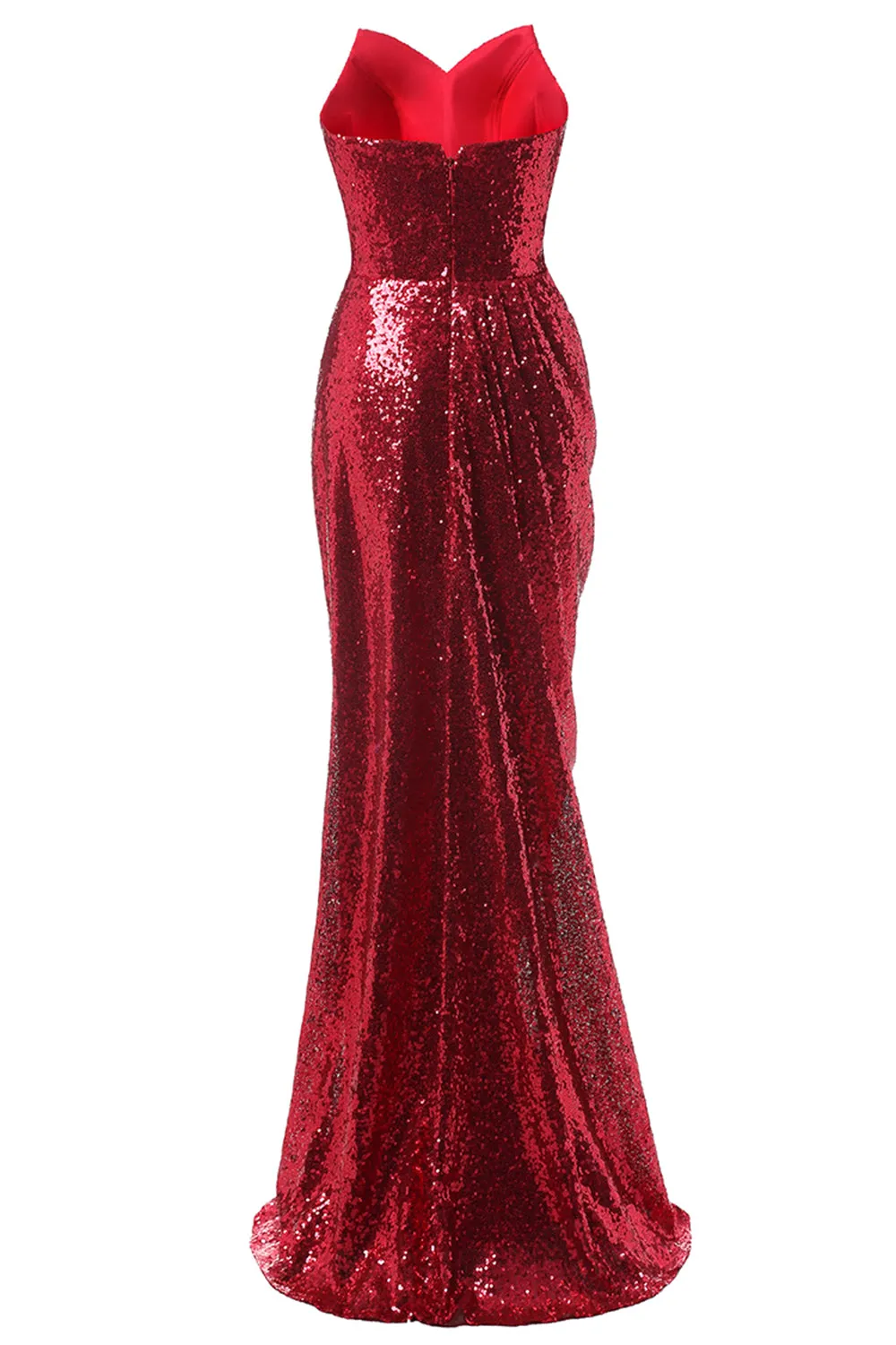 Red Mermaid Sequin Prom Dress sold by Zapaka product image thumbnail 2