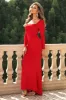 Square Neck Red Corset Formal Dress with Long Sleeves sold by Zapaka
