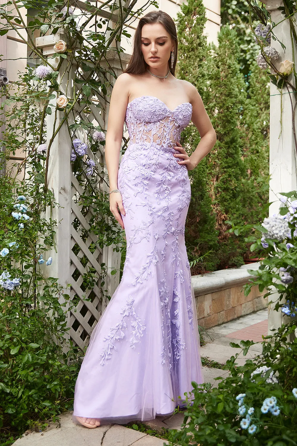 Sweetheart Neck Mermaid Long Purple Prom Dress With Appliques sold by Zapaka product image thumbnail 3