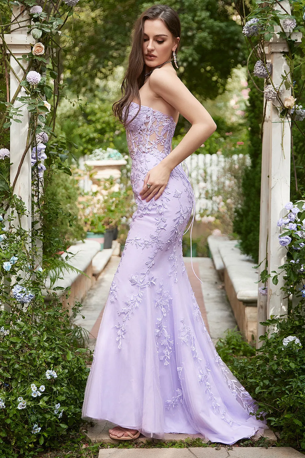 Sweetheart Neck Mermaid Long Purple Prom Dress With Appliques sold by Zapaka product image thumbnail 4