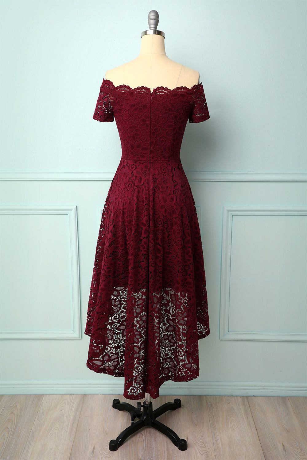 Burgundy Off the Shoulder Dress sold by Zapaka product image thumbnail 2