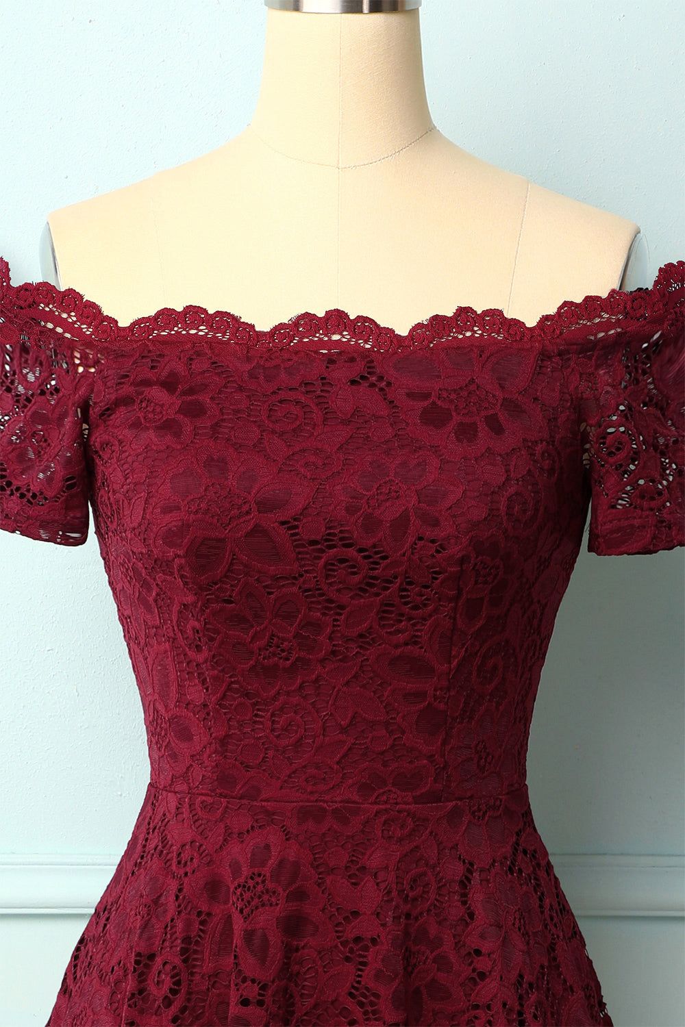 Burgundy Off the Shoulder Dress sold by Zapaka product image thumbnail 3