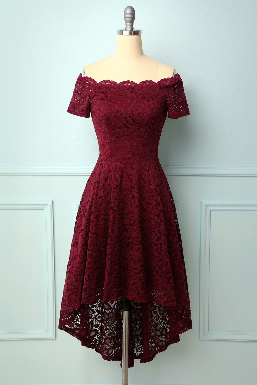 Burgundy Off the Shoulder Dress sold by Zapaka