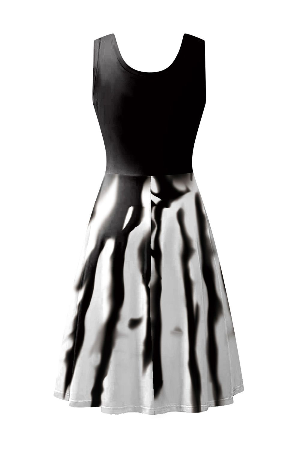 Orange Castle Pattern Halloween Sleeveless A-line Dress sold by Zapaka product image thumbnail 4