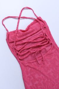 Lace-Up Back Fuchsia Bodycon Party Dress sold by Zapaka