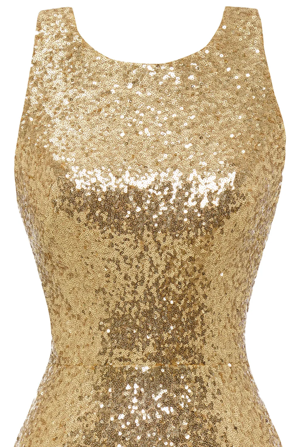 Bodycon Golden Sequins Cocktail Dress Open Back sold by Zapaka product image thumbnail 4