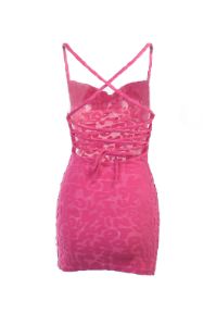 Lace-Up Back Fuchsia Bodycon Party Dress sold by Zapaka