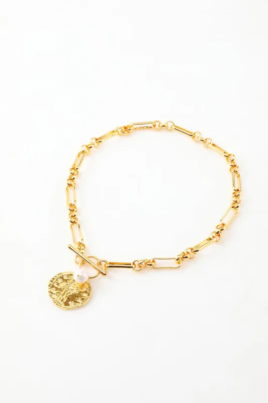 Golden Necklace With Pearl sold by Zapaka