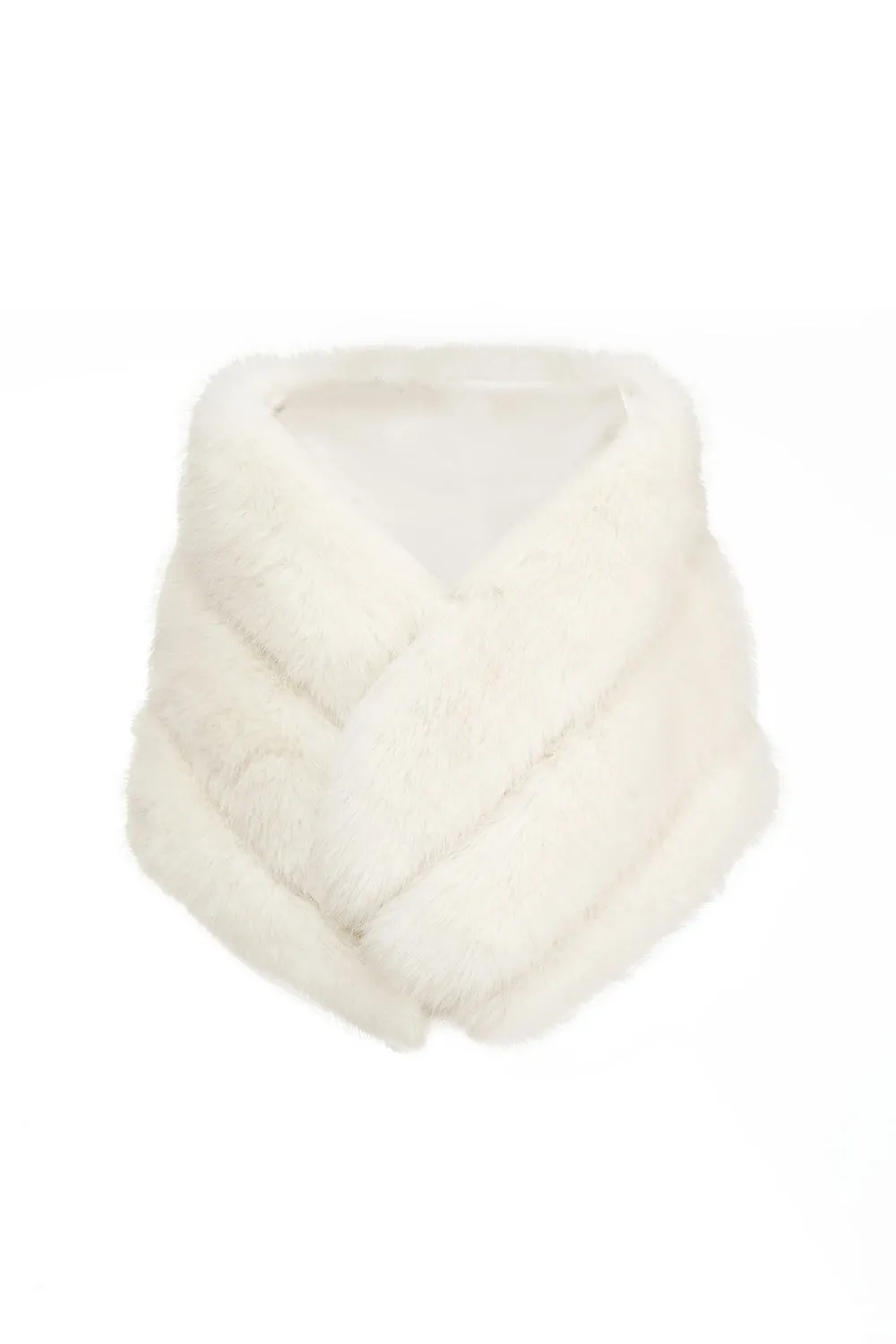 White Faux Fur Wrap sold by Zapaka