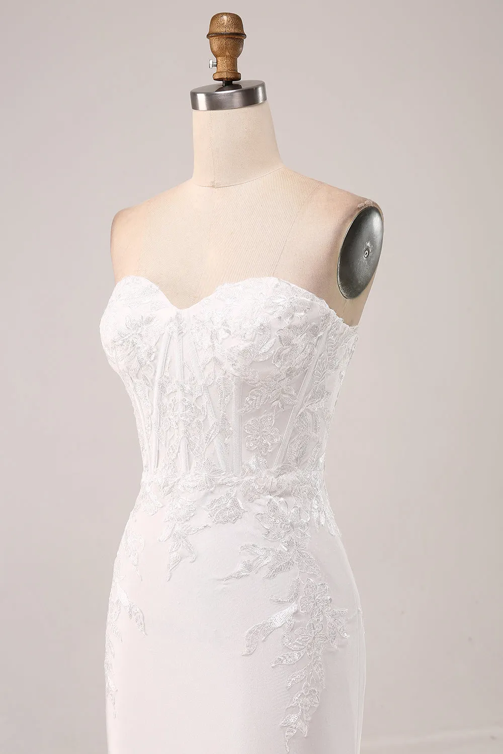 Ivory Strapless Mermaid Wedding Dress sold by Zapaka product image thumbnail 5