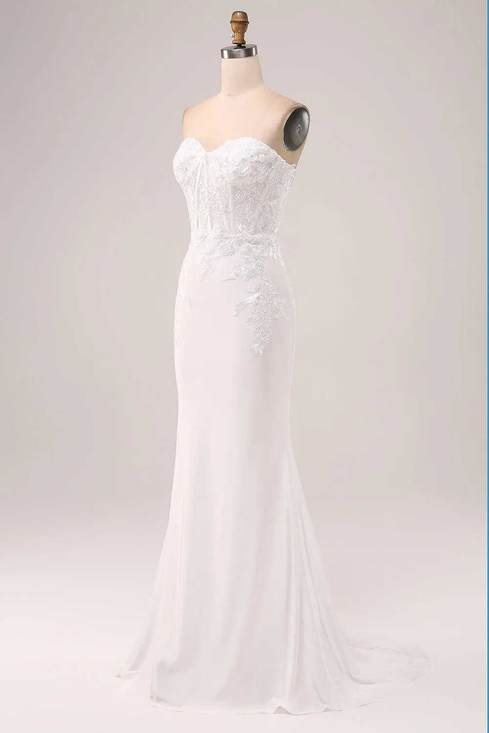 Ivory Strapless Mermaid Wedding Dress sold by Zapaka product image thumbnail 3