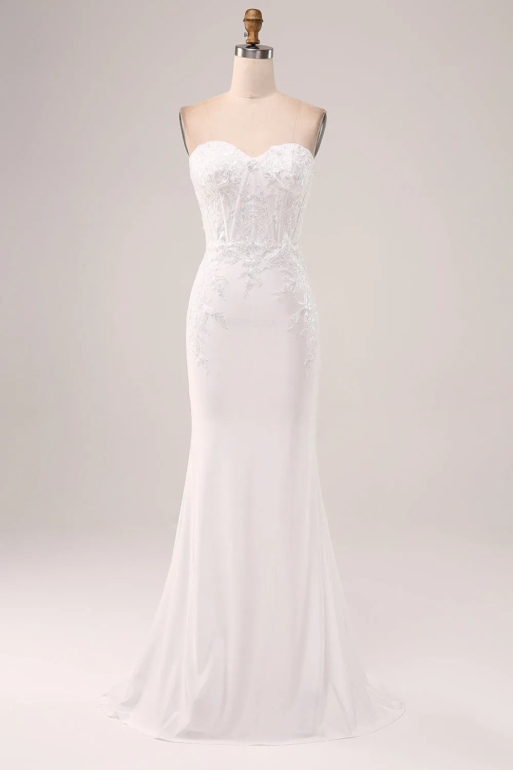 Ivory Strapless Mermaid Wedding Dress sold by Zapaka